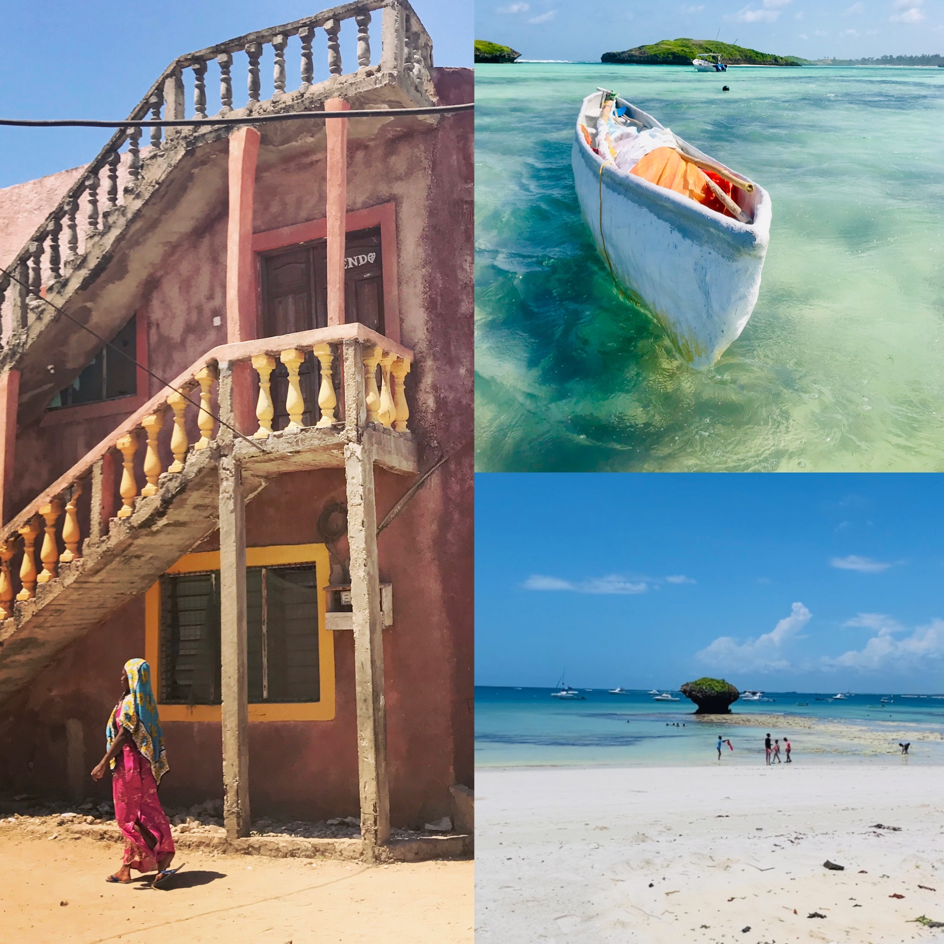 Watamu Marine Park coral reef with traditional dhow